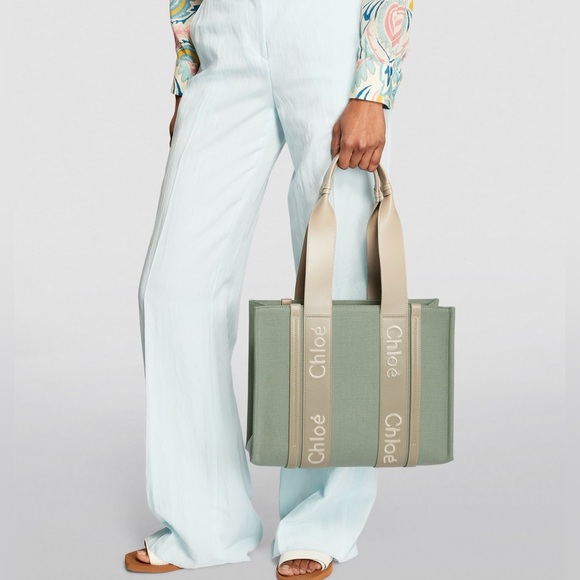 ✨NWT✨CHLOE MEDIUM WOODY TOTE (Green) - Picture 4 of 12